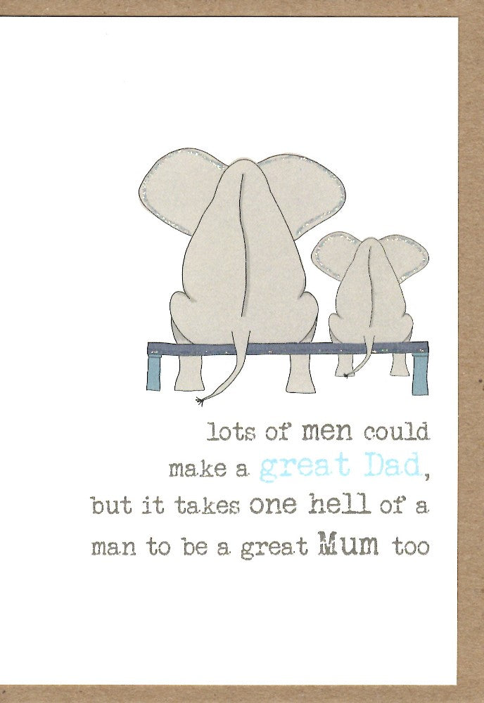 Single Parent Dad Sparkle Finished Greeting Card