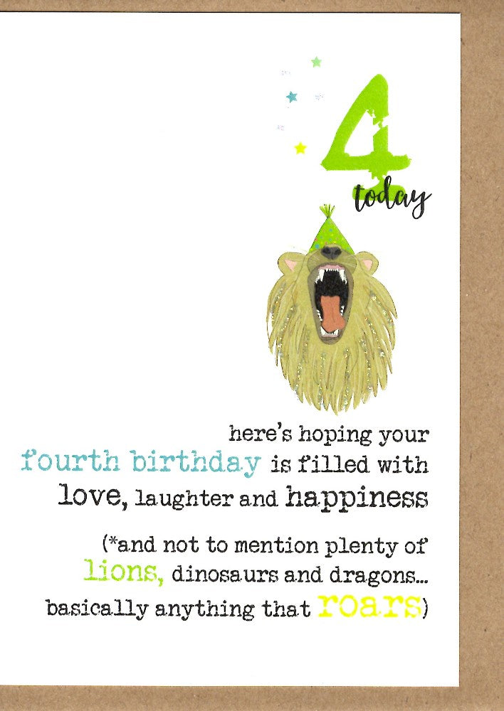 4th Birthday Sparkle Finished Greeting Card