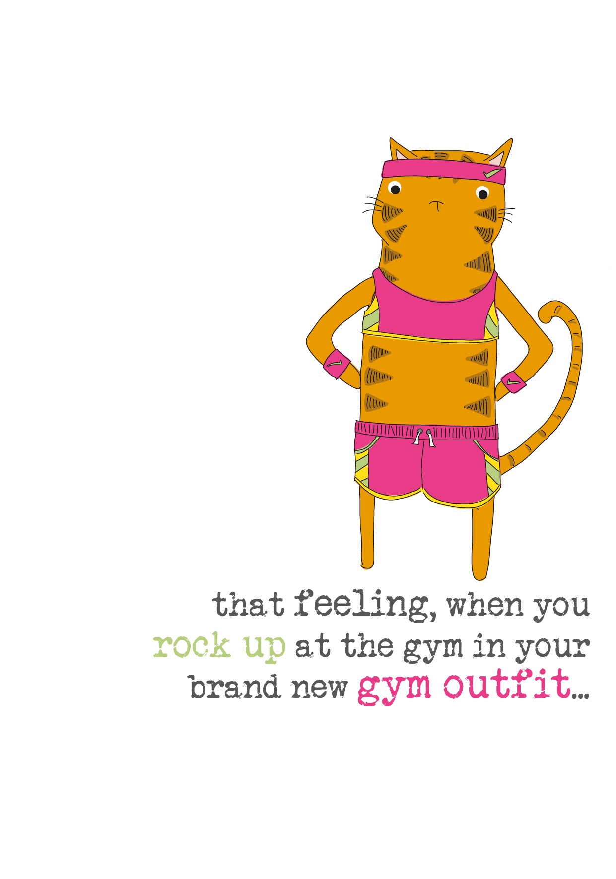 New Gym Outfit Sparkle Finished Greeting Card