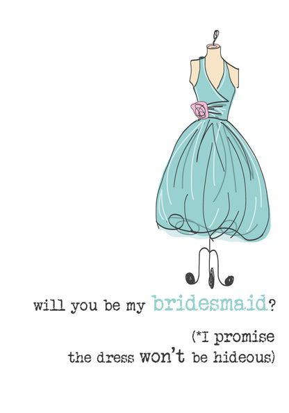 Will You Be My Bridesmaid Sparkle Finished Greeting Card
