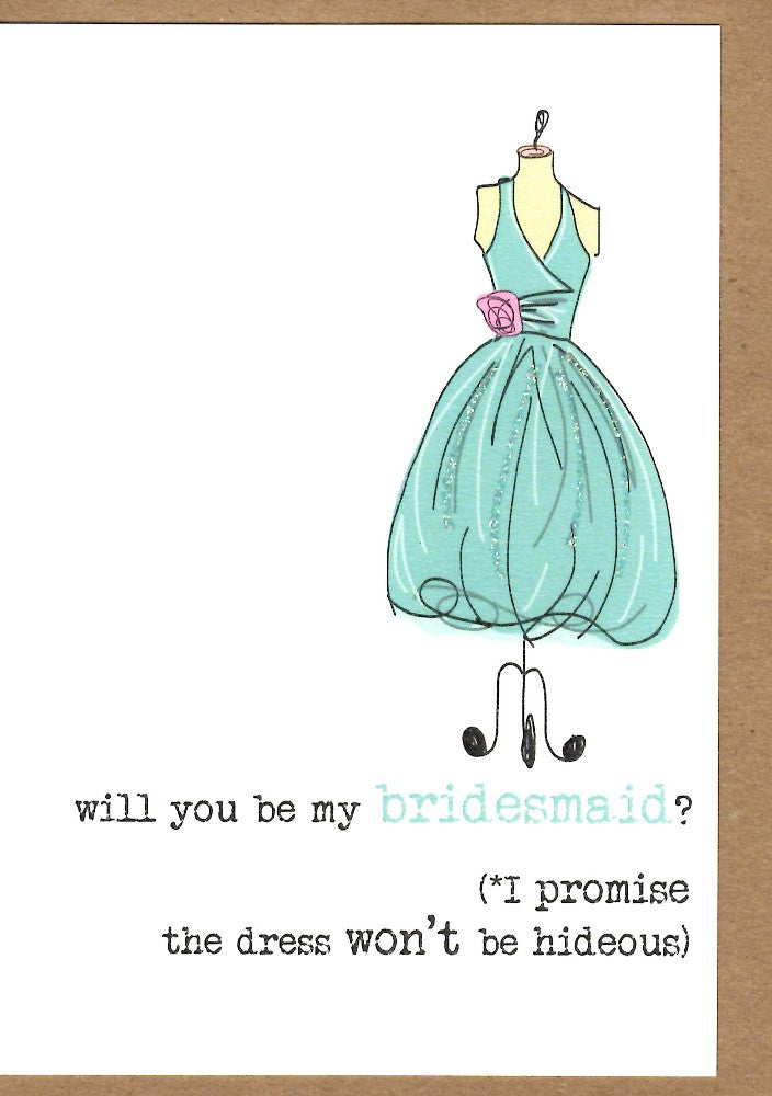 Will You Be My Bridesmaid Sparkle Finished Greeting Card