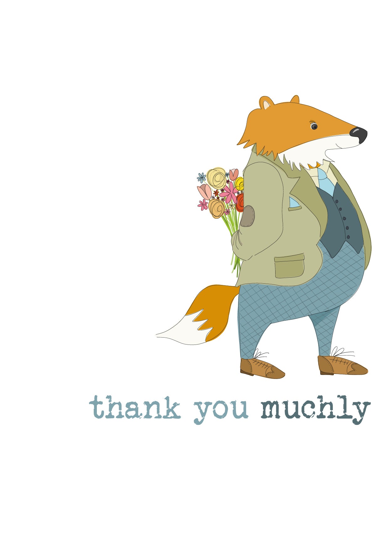 Thank You Muchly Sparkle Finished Greeting Card