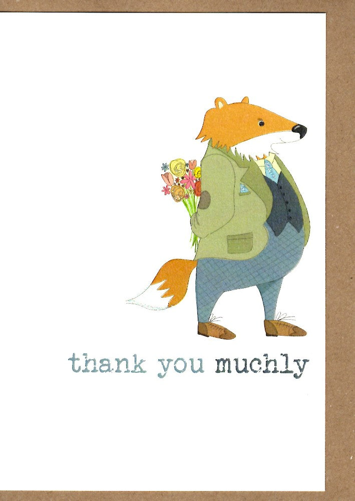 Thank You Muchly Sparkle Finished Greeting Card