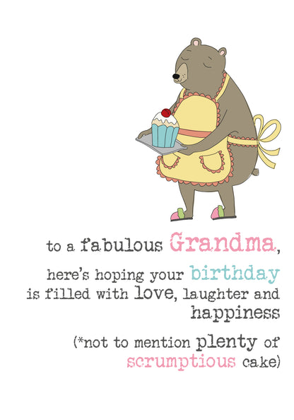 Grandma Birthday Unicorn Sparkle Finished Greeting Card