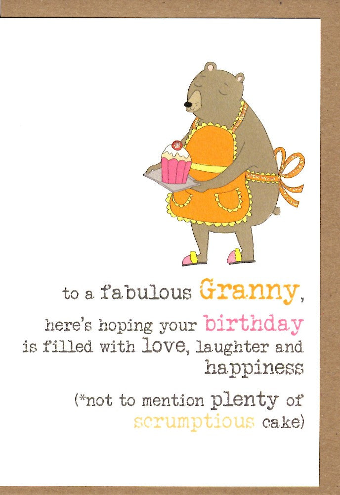 Granny Birthday Sparkle Finished Greeting Card