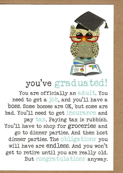 You've Graduated Sparkle Finished Greeting Card
