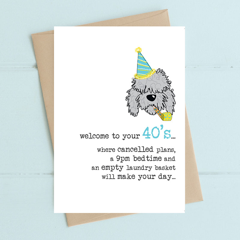 Bed By 9pm 40th Birthday Greeting Card