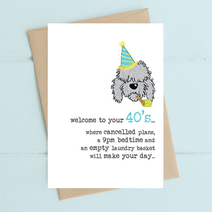 Bed By 9pm 40th Birthday Greeting Card
