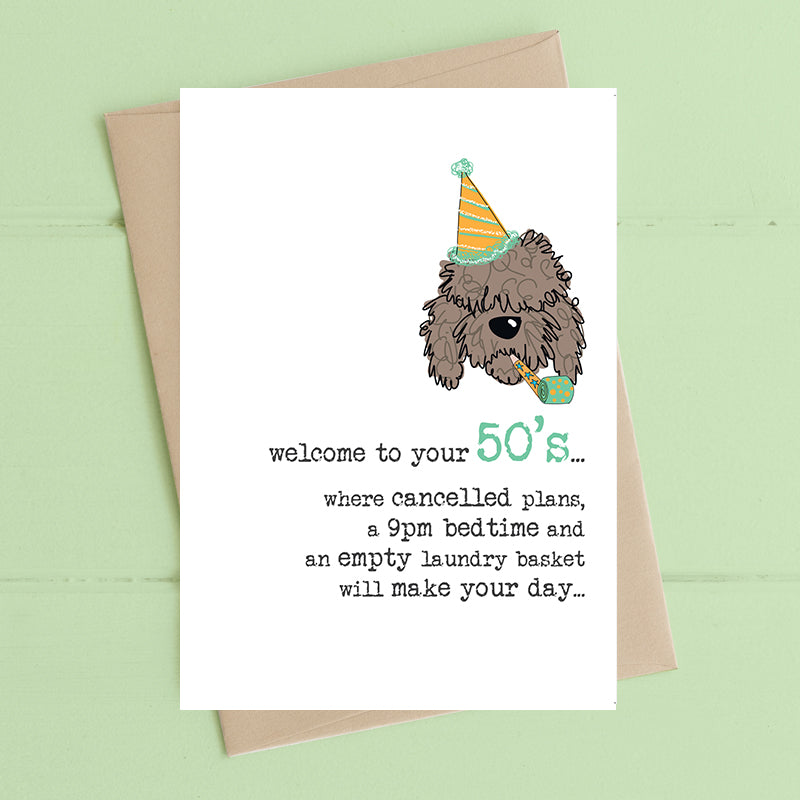 Bed By 9pm 50th Birthday Greeting Card