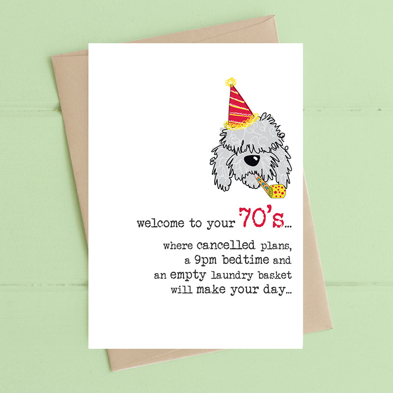 Bed By 9pm 70th Birthday Greeting Card
