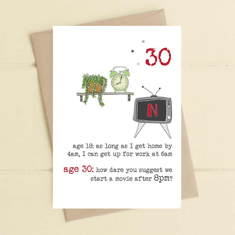 Staying Up Late 30th Birthday Greeting Card