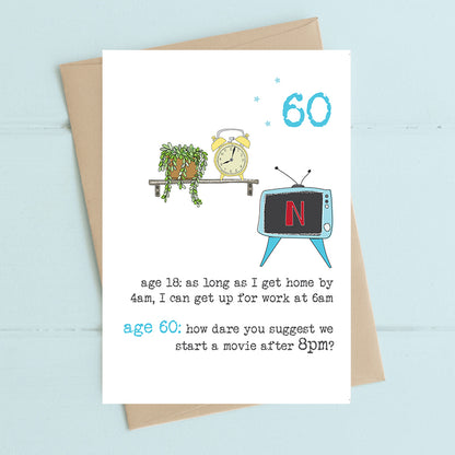 Staying Up Late 60th Birthday Greeting Card