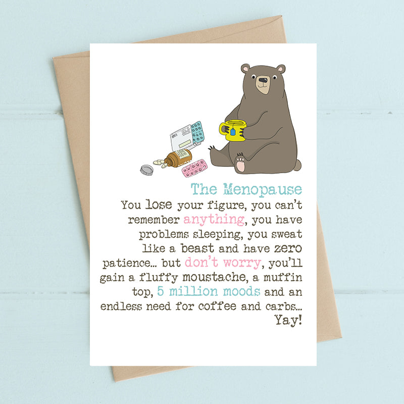 Moody Menopause With A Moustache Greeting Card
