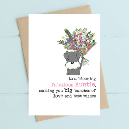 Blooming Fabulous Auntie Birthday Greeting Card