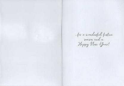 Christmas Wishes Festive Angel Hand-Finished Foiled Christmas Card