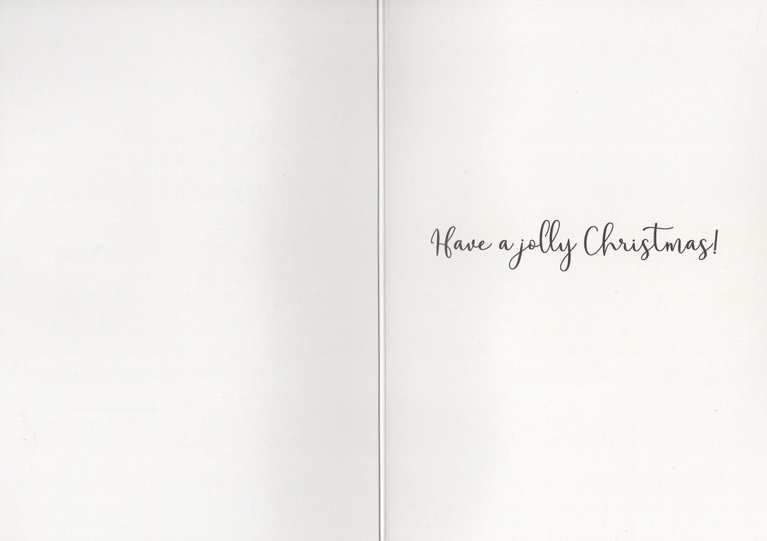 Ho Ho Ho Embellished Santa Hand-Finished Foiled Christmas Card