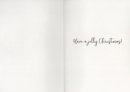 Ho Ho Ho Embellished Santa Hand-Finished Foiled Christmas Card