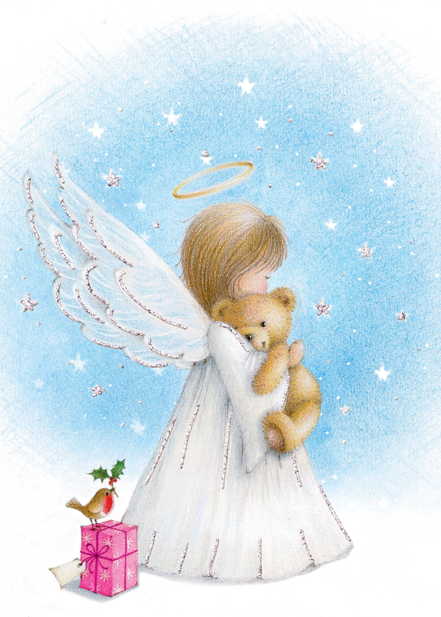 You Name It! Angel Christmas Card With Space For Childs Name Topper