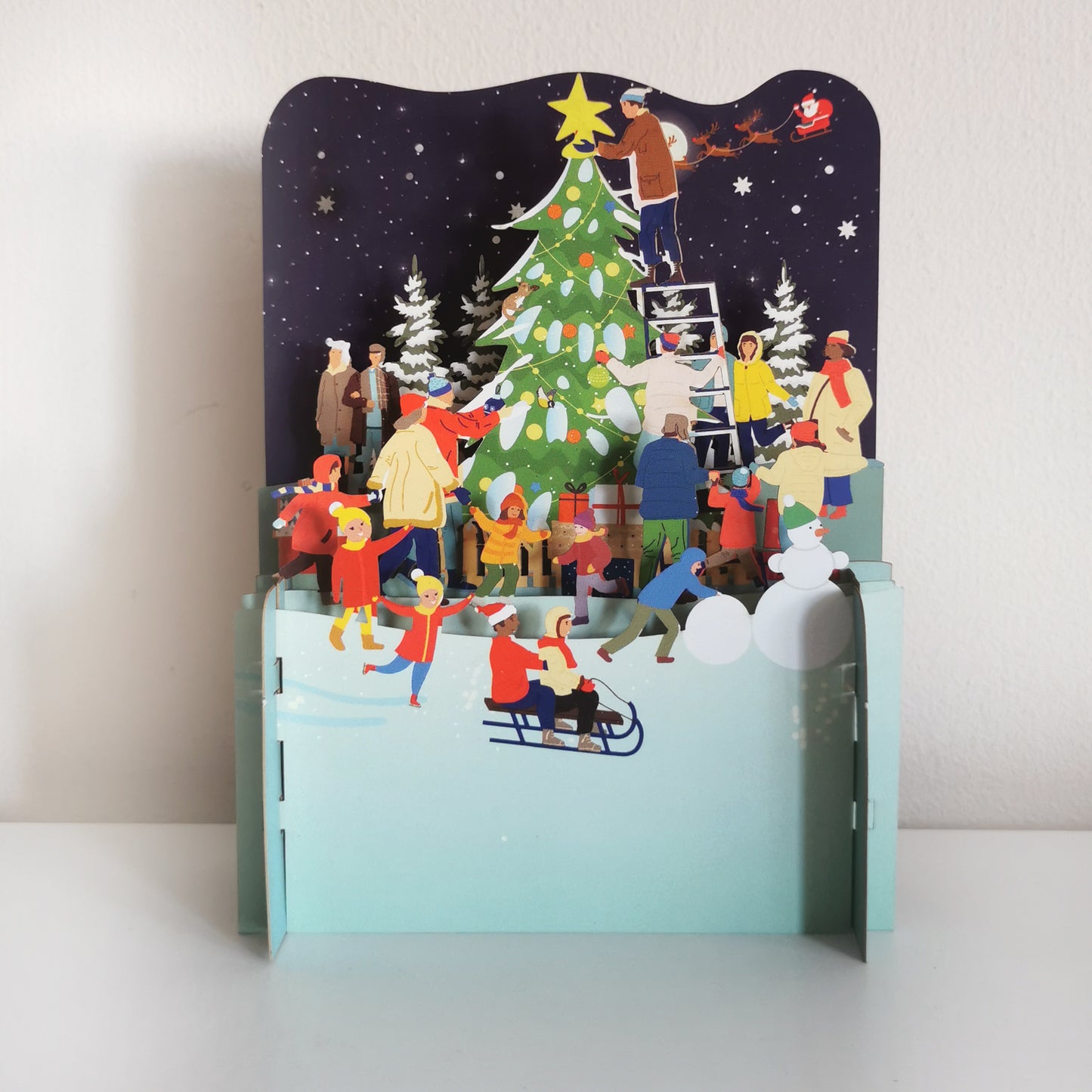Decorating The Xmas Tree 3D Pop Up Christmas Greeting Card