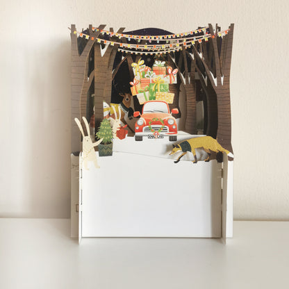 Xmas Car Full Of Presents 3D Pop Up Christmas Greeting Card