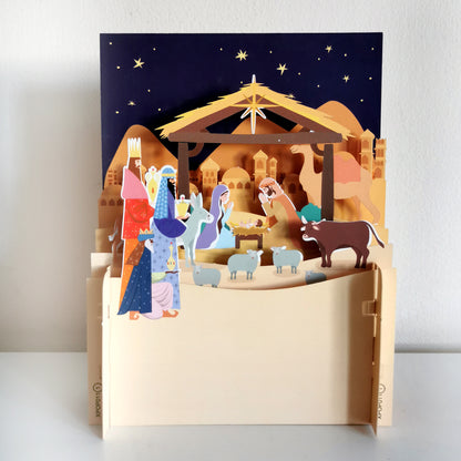 Xmas Nativity Of Jesus Scene 3D Pop Up Christmas Greeting Card