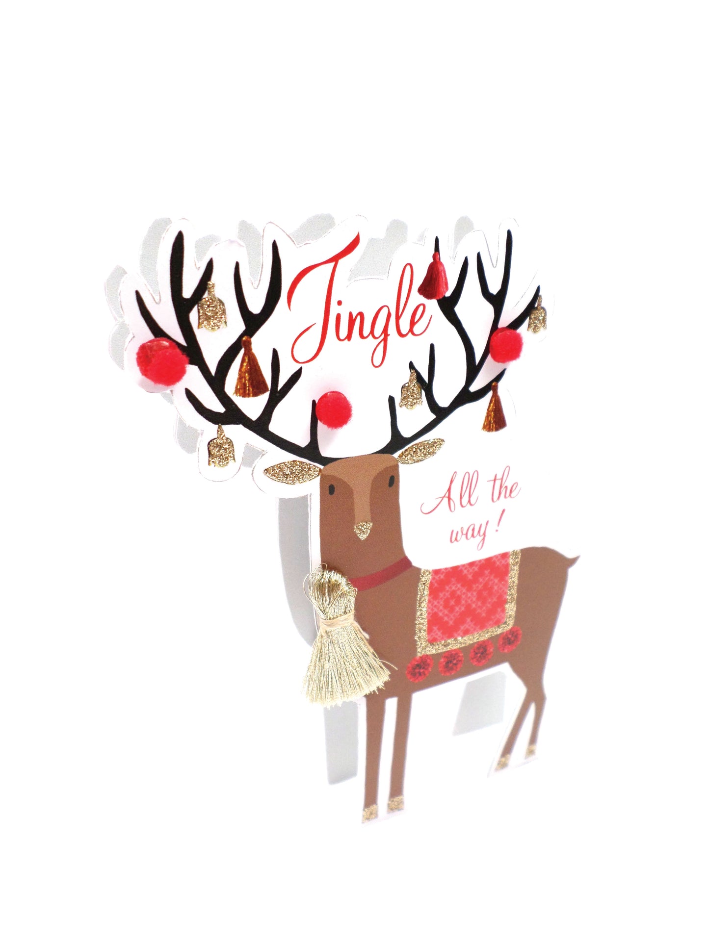 Reindeer 3D Paper Dazzle Christmas Greeting Card